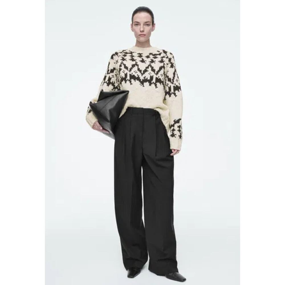 COS Fair Isle Wool Blend Crew Neck Sweater Chunky Knit Oversized Preppy Classic - Picture 15 of 16